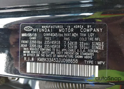 2018 Hyundai Kona Limited из США, поврежденный, VIN KM8K33A52JU098658